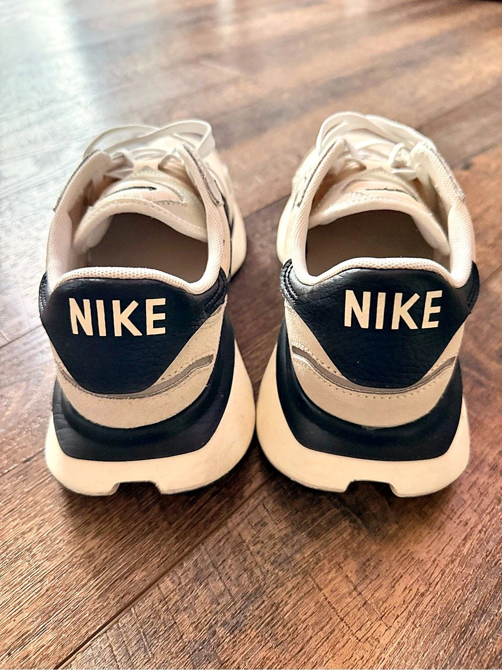 Nike Waffle One Cream & Black Sneakers - Picture 3 of 4